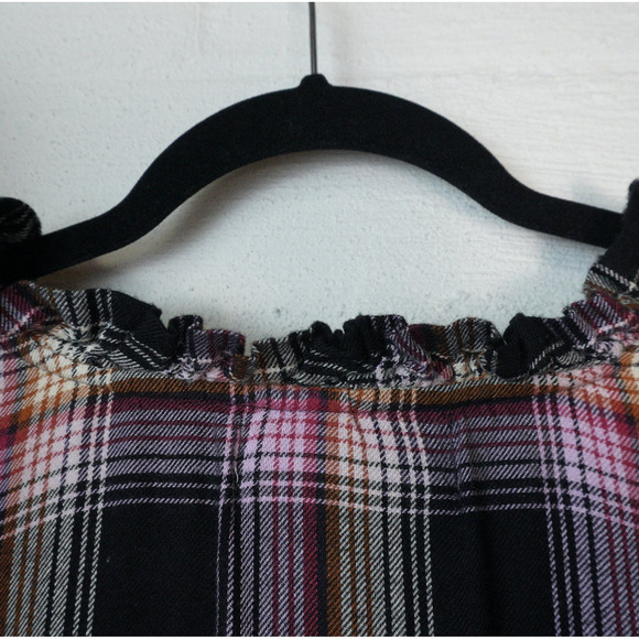 Anthropologie Cloth & Stone Charley Plaid Soft V Neck Flannel EUC Sz M - Picture 7 of 9